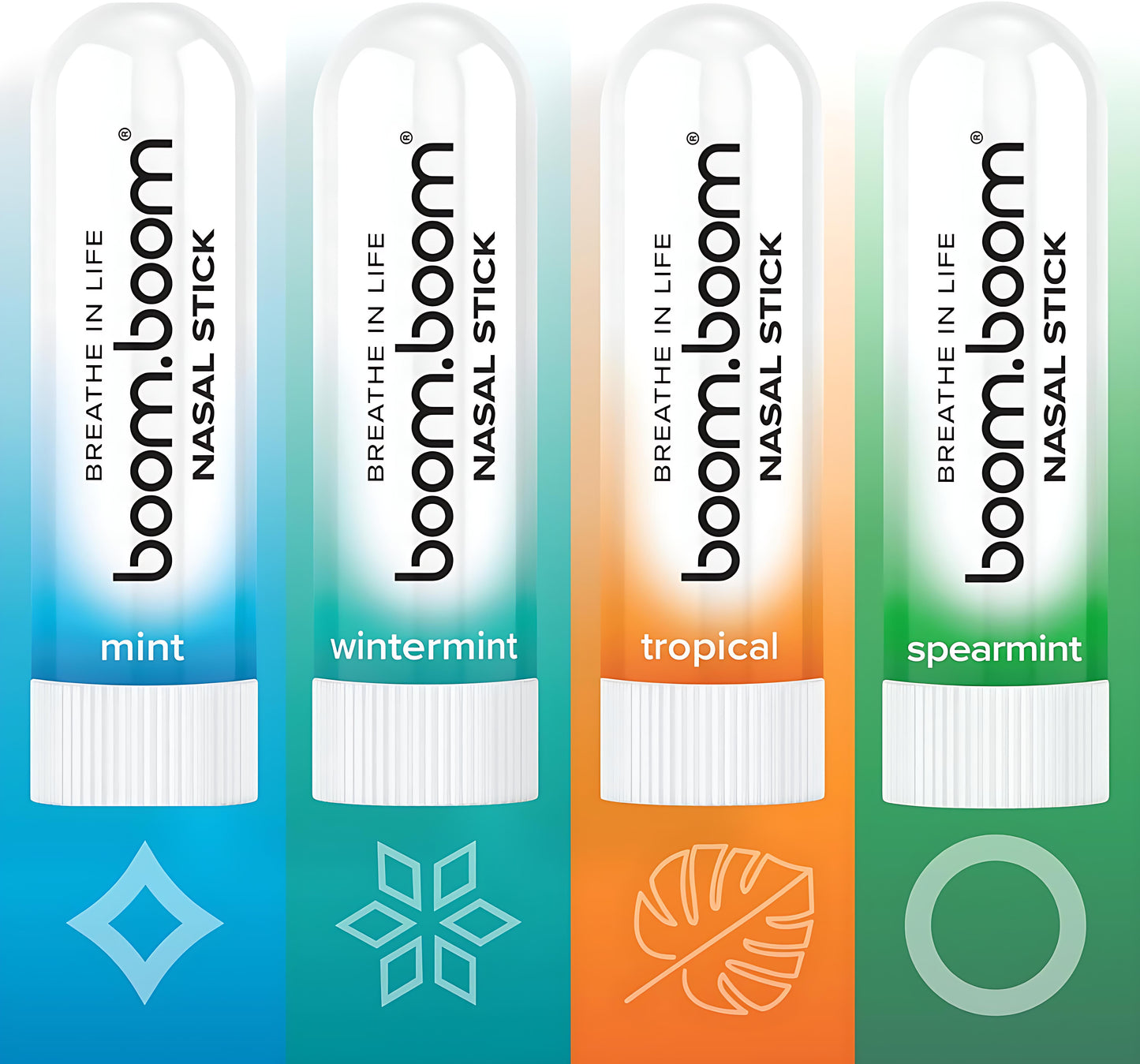 Vapor Flow Technology | Cool Refreshing Sensation | Natural Mood Boost | Simple Ingredients | Essential Oils + Menthol Inhaler (Mint, Wintermint, Tropical, Spearmint)